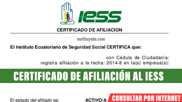 certificado de afiliación al IESS